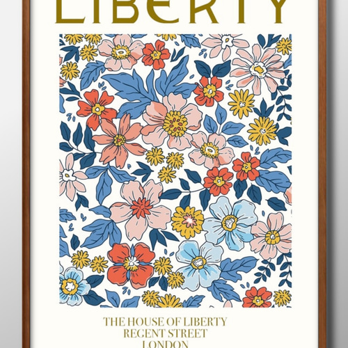 12265□ポスター アート 『LIBERTY フラワー 花 ボタニカル