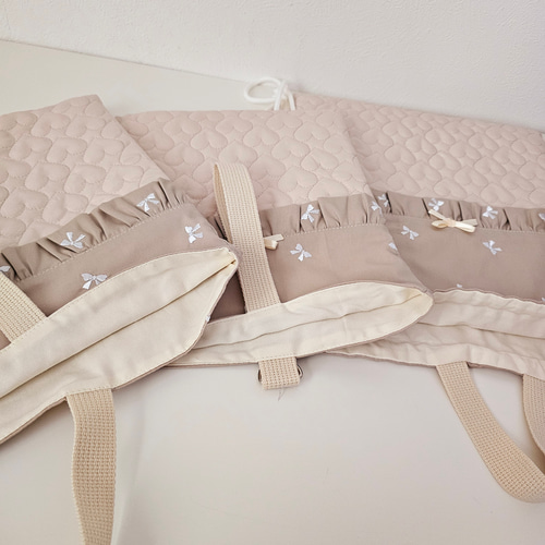 送料無料♡入学・入園3点セット♡刺繍リボン柄ハートキルティング