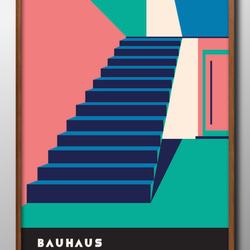 アートポスター バウハウス・デッサウ 階段ポスター アートポスター バウハウス・デッサウ 階段ポスター ワルター
