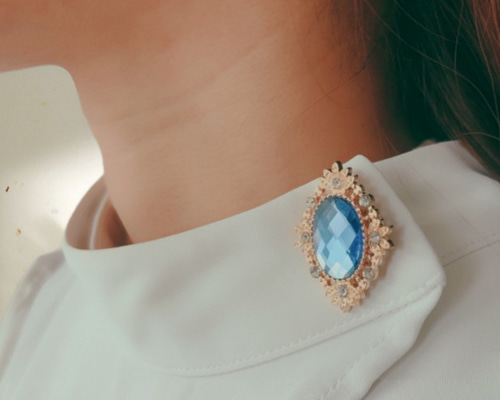 ひし形キラキラビジューサファイアのボタンカバー その他