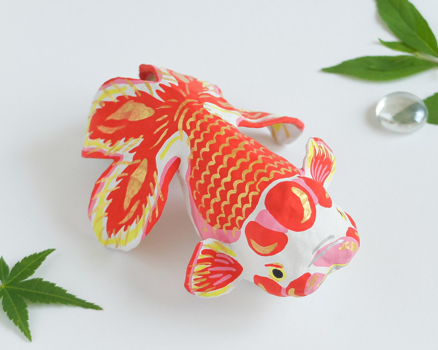 創作紙張り子 福金魚 -彩り豊かな一年を願って-