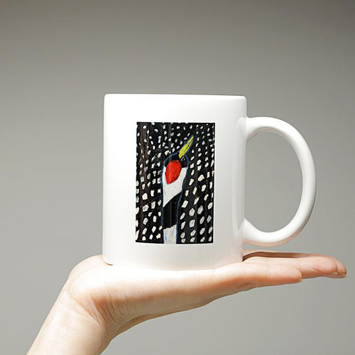 おしゃれ 「マグカップ 鶴」 コーヒーカップ コップ デザイン 陶器