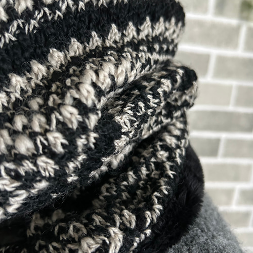 handmade＊NEW⭐︎グレーボーダー綿ニット