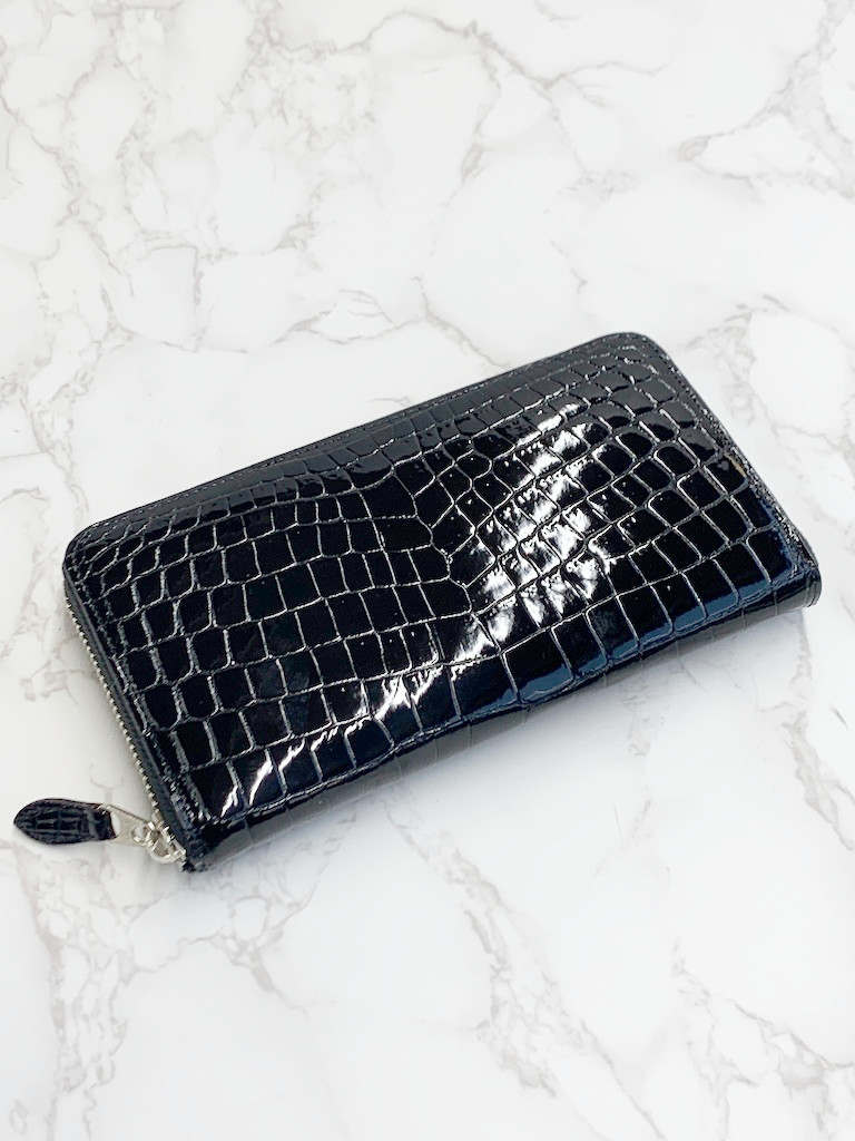日本製　クロコダイル　センター１匹取り　VIP上質　長財布　ロングウォレット　ラウンドファスナー
