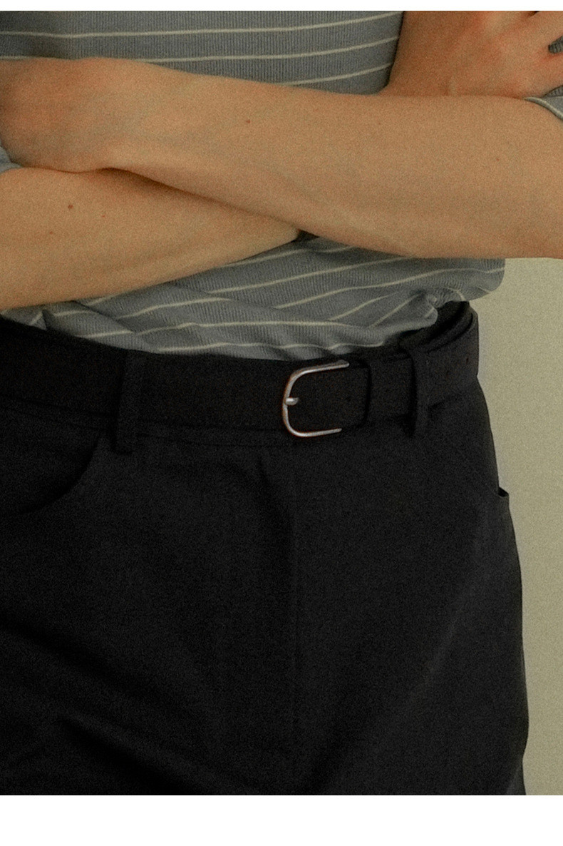 100%コットン生地ロングパンツ レトロストレートパンツ