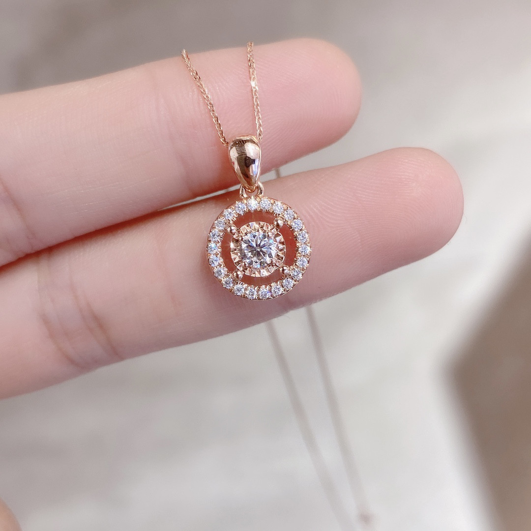 天然ダイヤモンドペンダントk18