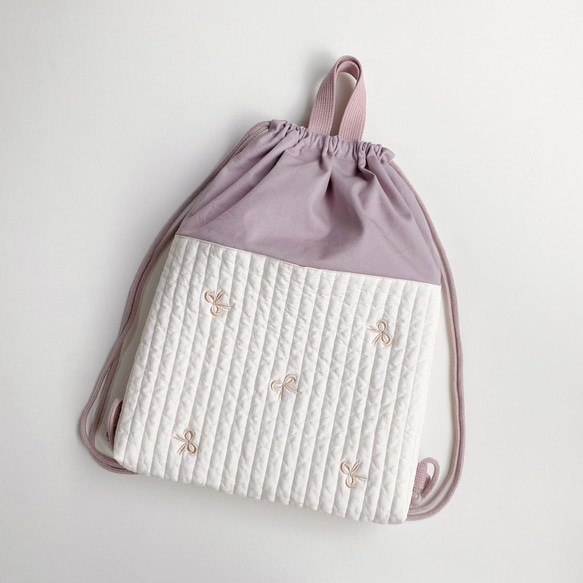 ヌビ　お着替え袋　体操着袋　体操服　イブル　ナップザック　ピンク　韓国キルト ヌビ お着替え袋 体操着袋 体操服 イブル ナップザック ピンク