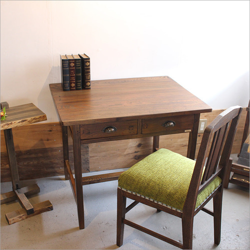 ケヤキ無垢材 ワークデスク パソコンデスク 木製 机 アンティーク 書斎