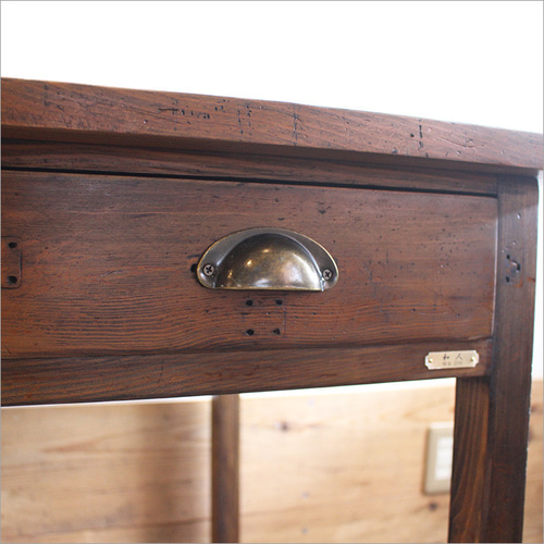 ケヤキ無垢材 ワークデスク パソコンデスク 木製 机 アンティーク 書斎