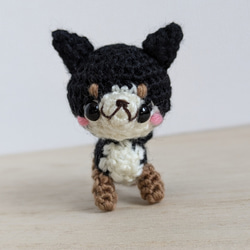 あみぐるみ ちびねこ 猫 スコティッシュ風 グレーw キーホルダー