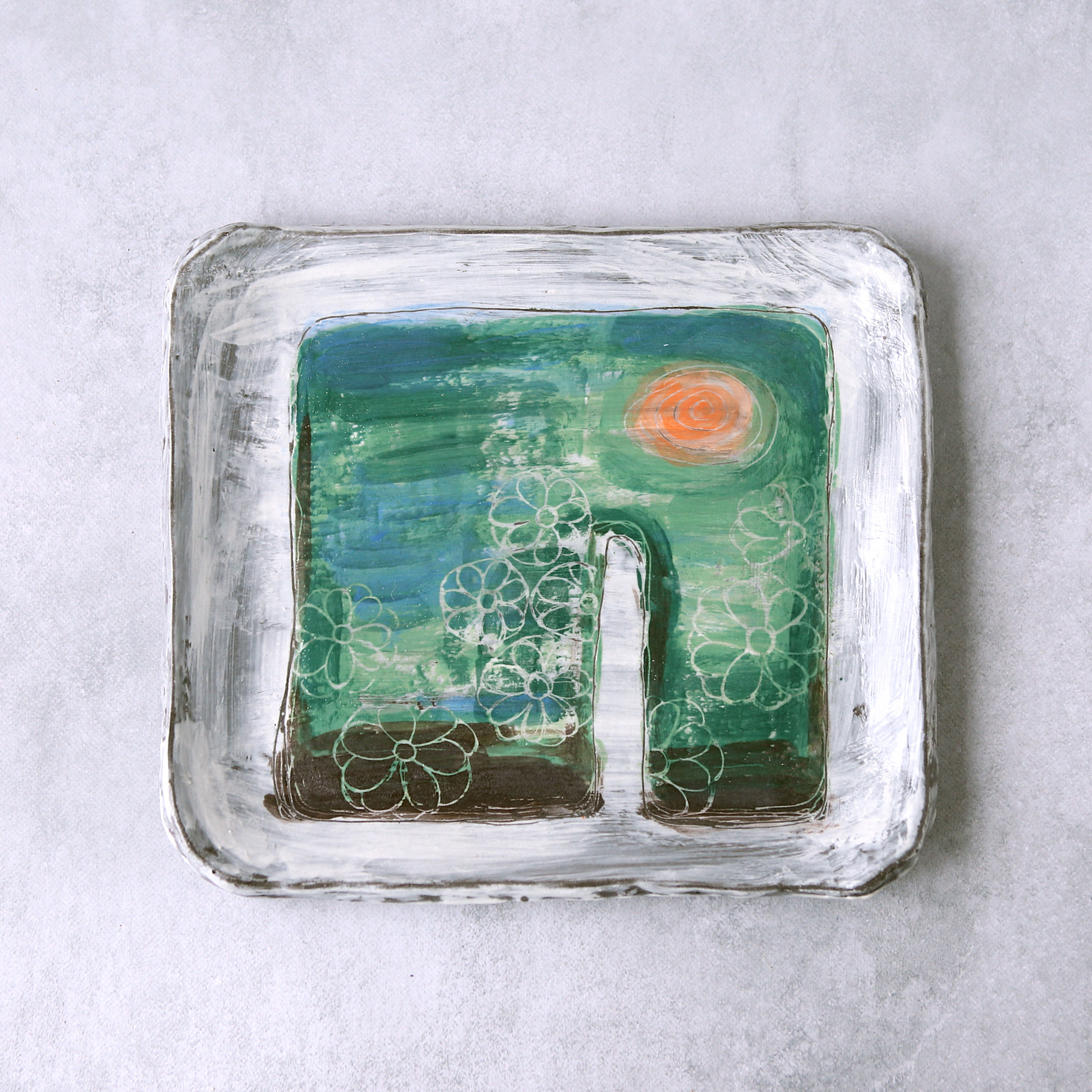 ゾウさんの凱旋門・四角皿（大）