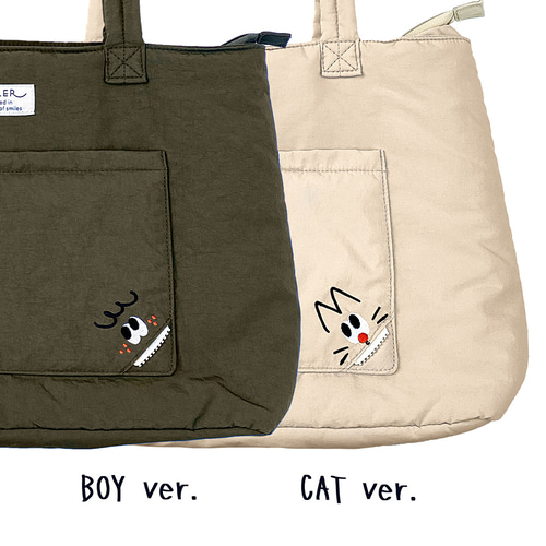 Zippa】ふわふわトートバッグ 選べる4色2種 撥水仕様 トートバッグ