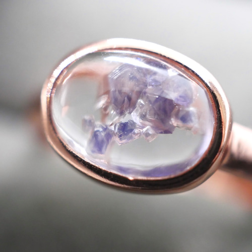 超レア！フローライト（蛍石）イン クォーツ 9号 silver925 ピンク