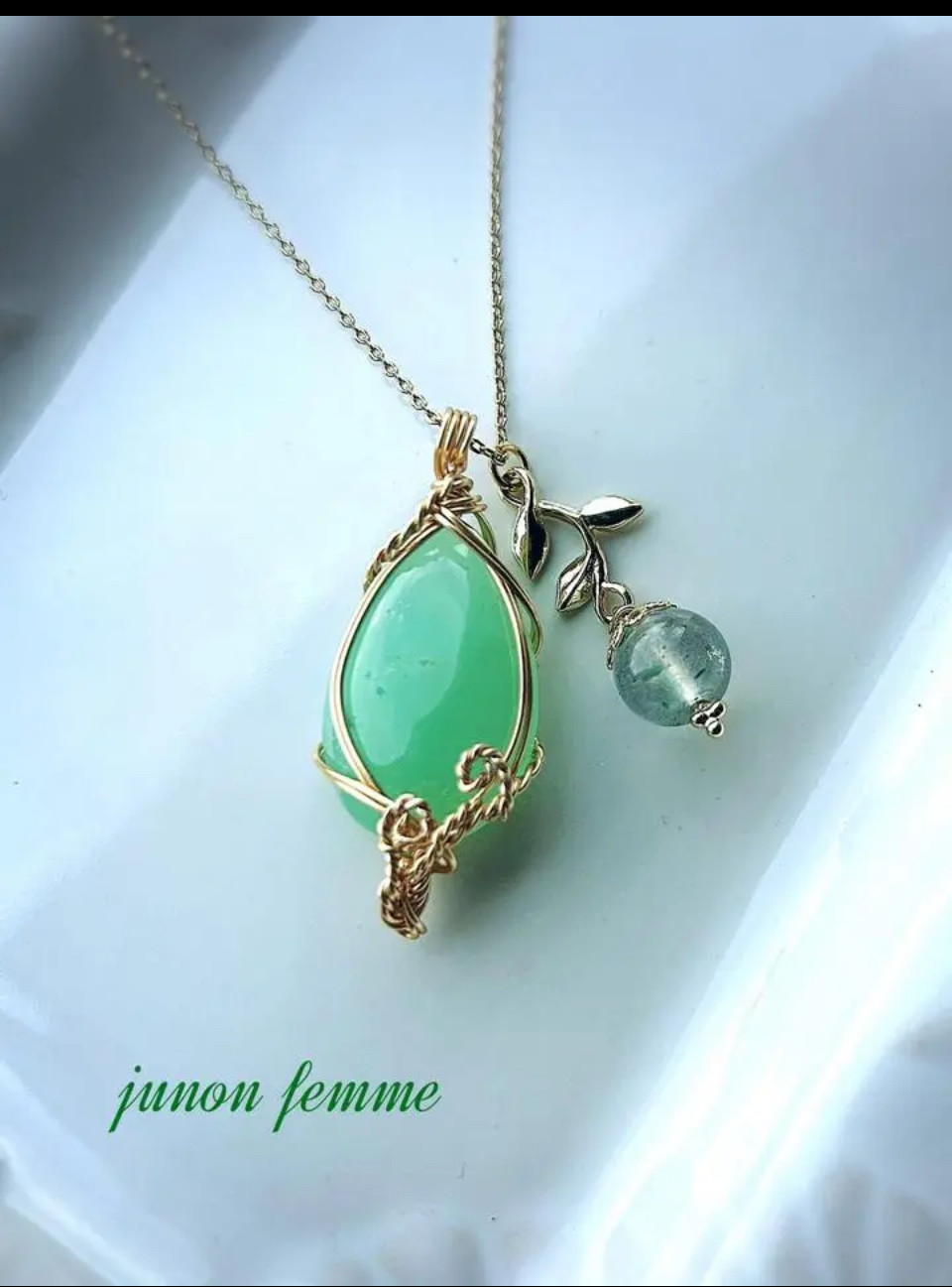 クリソプレーズネックレス