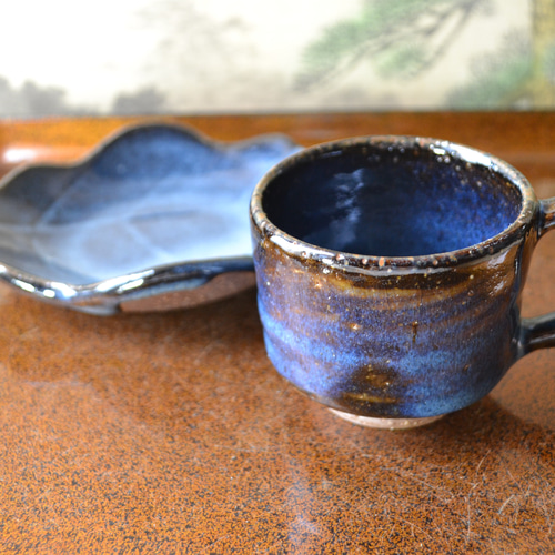 【レア】もちぐま ブルー 再入荷！】コーヒーカップ＋リーフ皿(コスモブルー) カップ