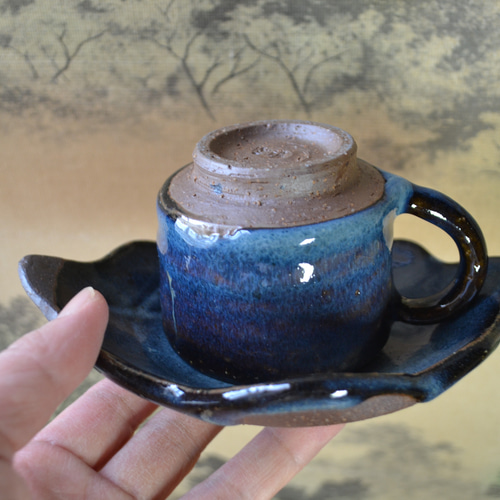 再入荷！】コーヒーカップ＋リーフ皿(コスモブルー) カップ＆ソーサー