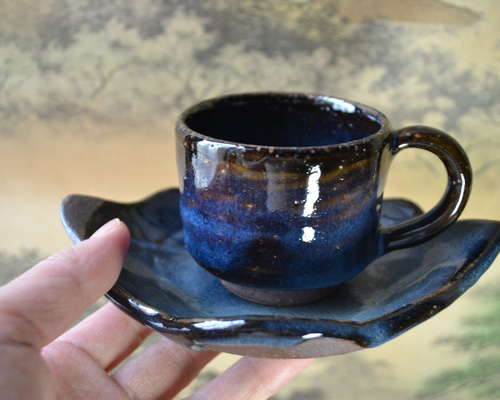 【レア】もちぐま ブルー 再入荷！】コーヒーカップ＋リーフ皿(コスモブルー) カップ