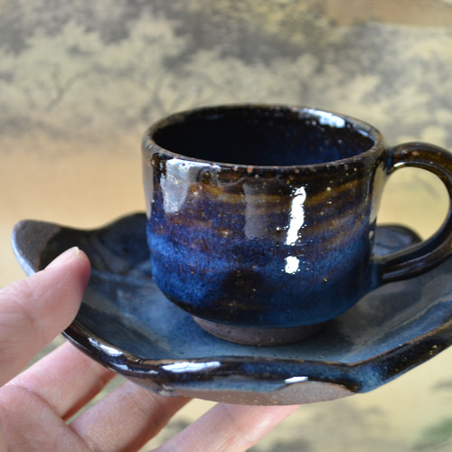 再入荷！】コーヒーカップ＋リーフ皿(コスモブルー) カップ＆ソーサー