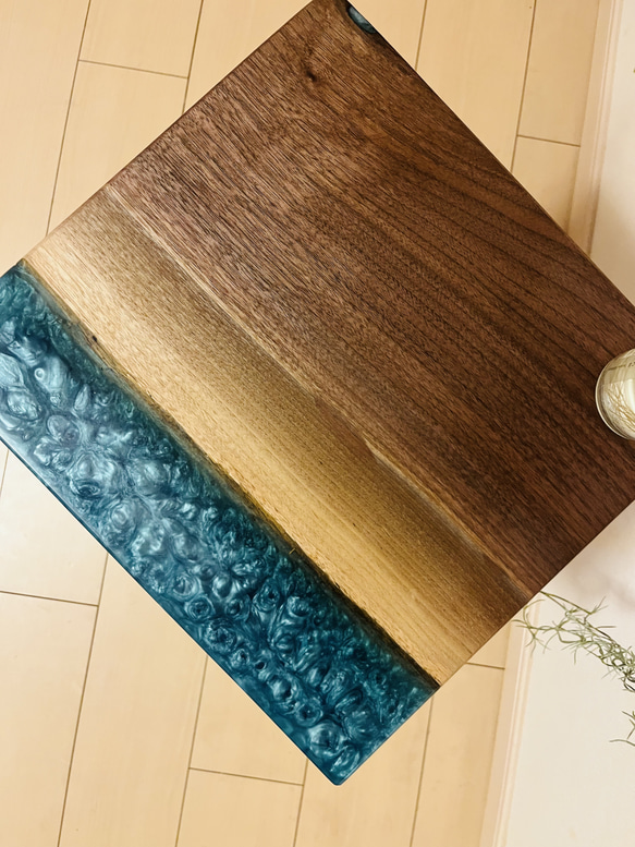 ブラックウォールナット　レジンテーブル　ソファテーブル　サイドテーブル ブラックウォールナット サイドテーブル レジンテーブル ソファ