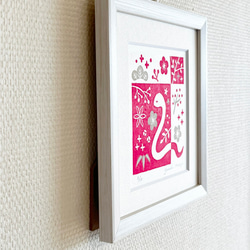 【再販】巳年の木版画 / 15cm角額入り / アート / インテリア 3枚目の画像