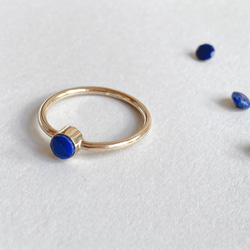 [14kgf] R53　ラピスラズリ　ベゼルリング 2枚目の画像