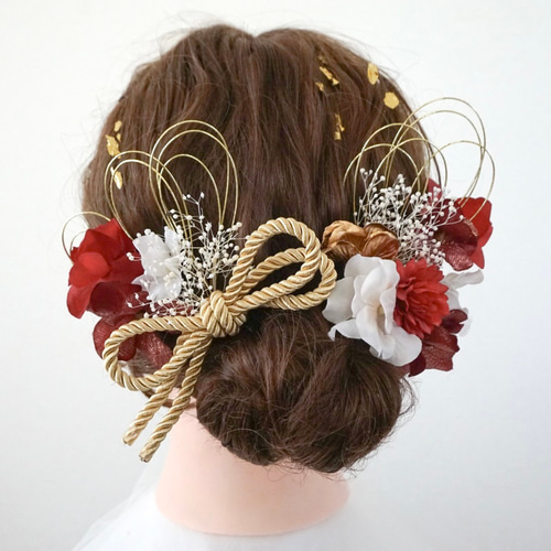送料無料・翌日発送》髪飾り/成人式/結婚式/卒業式/ヘッドドレス/金箔