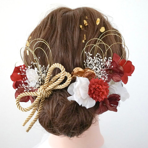 送料無料・翌日発送》髪飾り/成人式/結婚式/卒業式/ヘッドドレス/金箔