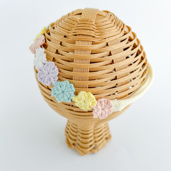 babyを彩る花かんむり【カラフル】カチューシャ 新生児 赤ちゃん ベビーヘアバンド 髪飾り 初節句 ひな祭り 3枚目の画像