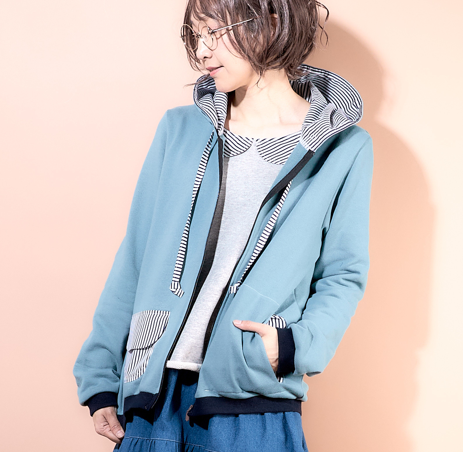 フーディー♡ダスティーブルー