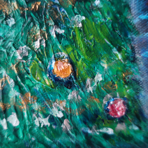 原画「クリスマスに輝く夜の街の空で」 F8号 #絵画 #ねこ #天使猫 #猫