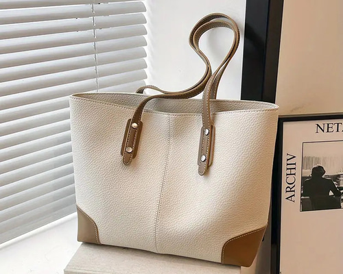 レザレクショントートバッグ ホワイト/ベージュ トートバッグ