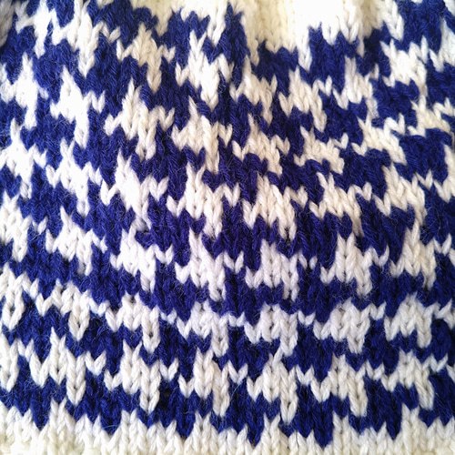 洗濯機で洗えるニットキャップ ビーニー 千鳥格子柄 ニット帽