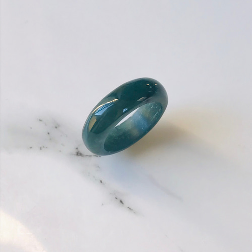 R800-003］ ジェイド JADE ヒスイ 本翡翠 くりぬき リング