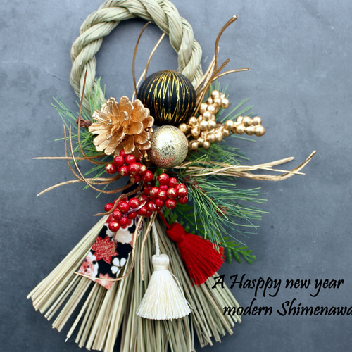 お正月しめ飾りリース261 再販x10》【日本伝統】和のお正月飾り しめ縄飾り2026（受注制作＊残す