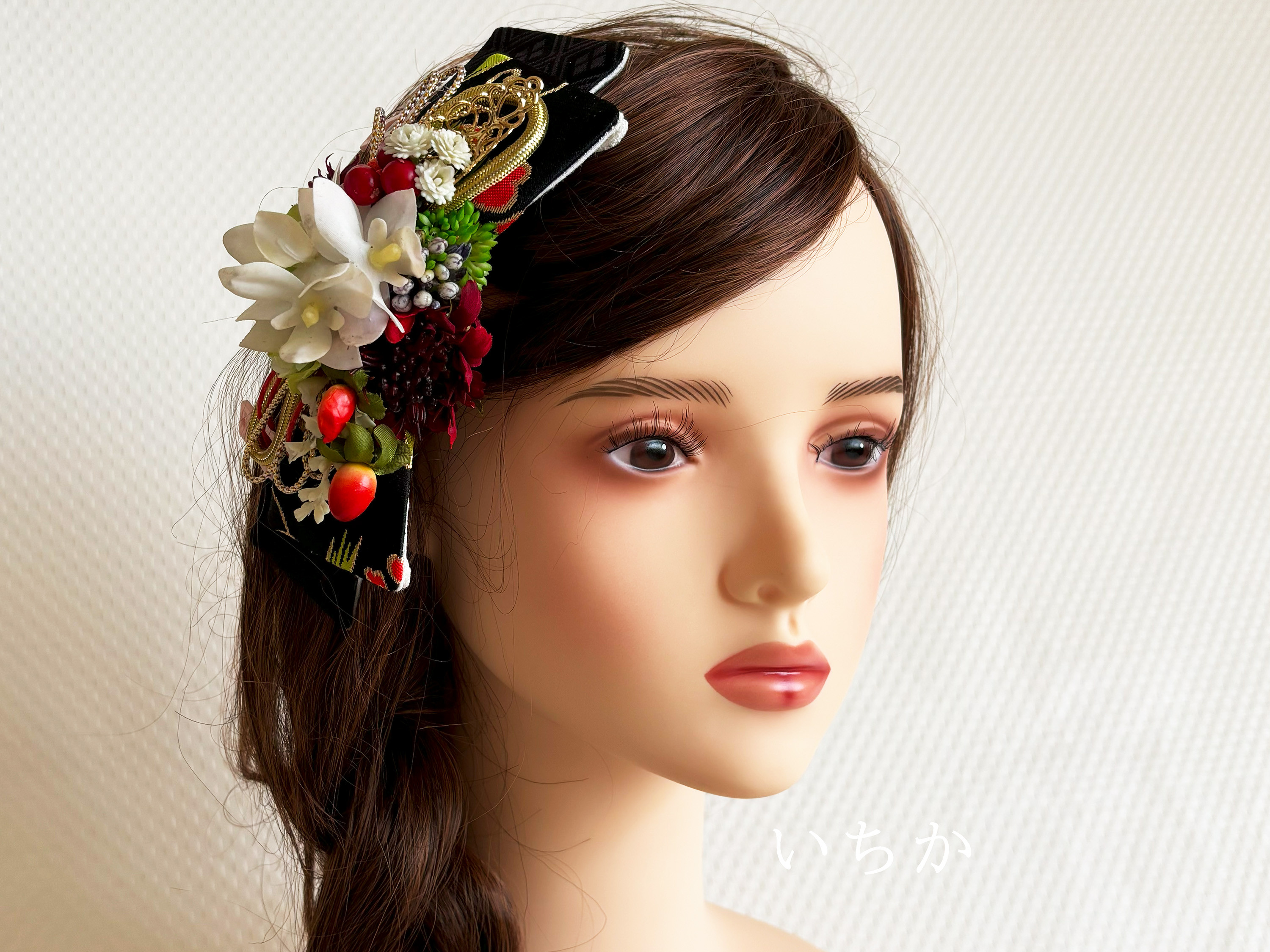 リボンヘッドドレス仰花（S018）和装髪飾り 成人式用髪飾り 成人式ヘア飾り 振袖用髪飾り 振袖 袴 打掛 卒業式