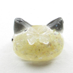 とっても普通のクォーツニャンコだからといって、配色を間違えればパンダに見える♪<ぼぼ屋のブローチ>SB1102 3枚目の画像