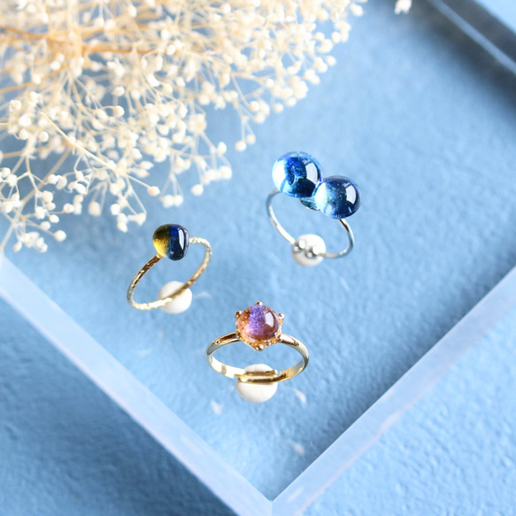 Happy bag glass ring 3点セット 6枚目の画像