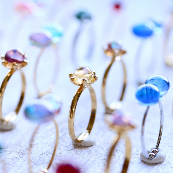 Happy bag glass ring 3点セット 2枚目の画像