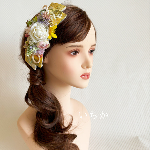 nicocica 髪飾り　ヘッドドレス　花冠　成人式　卒業式 成人式 髪飾り ヘッドドレス 花冠 花かんむり カチューシャ