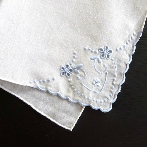アンティーク フランス スミレの花のボビン編みレース装飾 リネン