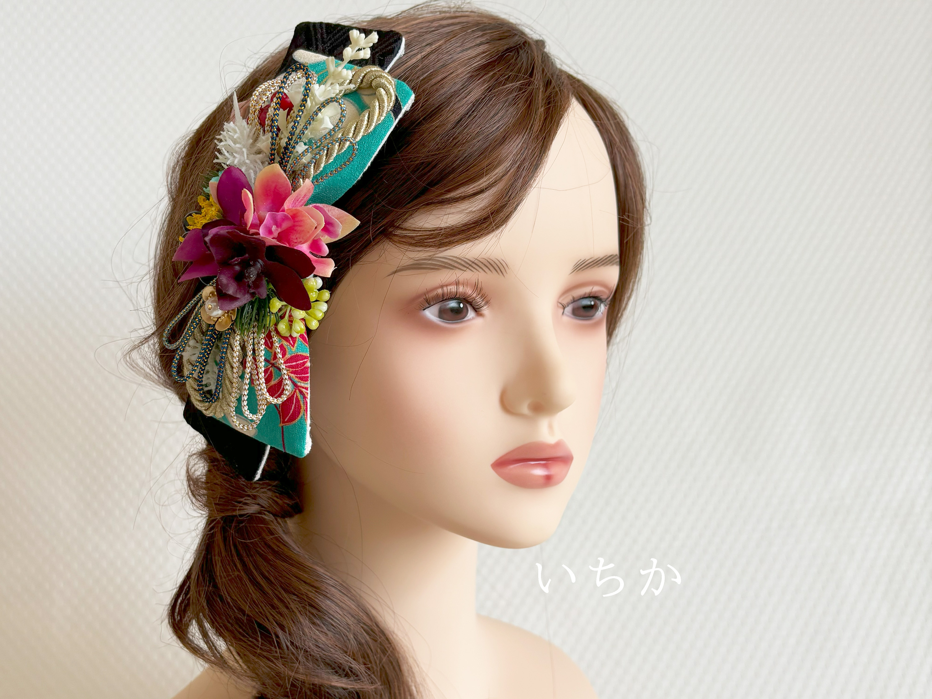 リボンヘッドドレス福花（S022）和装髪飾り 成人式用髪飾り 成人式ヘア飾り 振袖用髪飾り 振袖 袴 打掛 卒業式