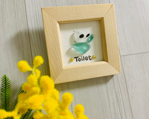 シマエナガのtoilet、シーグラスアート シマエナガのtoilet、シーグラスアート