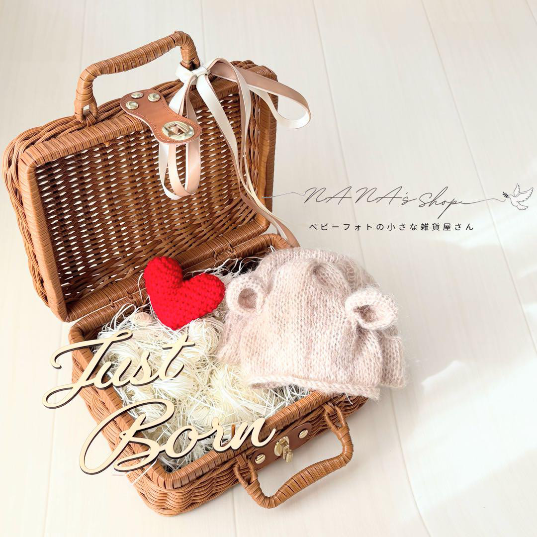 くま×バスケットセット♪ニューボーンフォト撮影小道具 赤ちゃん　出産祝い　ギフト