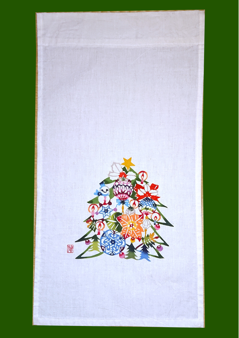 『雪だるまと樅ノ木』冬のびんがた壁掛け