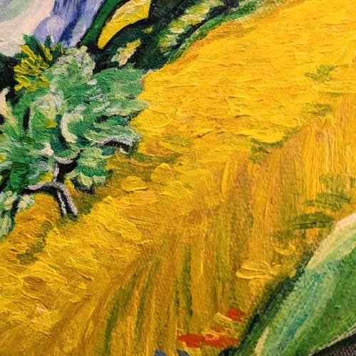 ゴッホの糸杉のある麦畑 油絵 絵画 たなか工房 通販 18670957