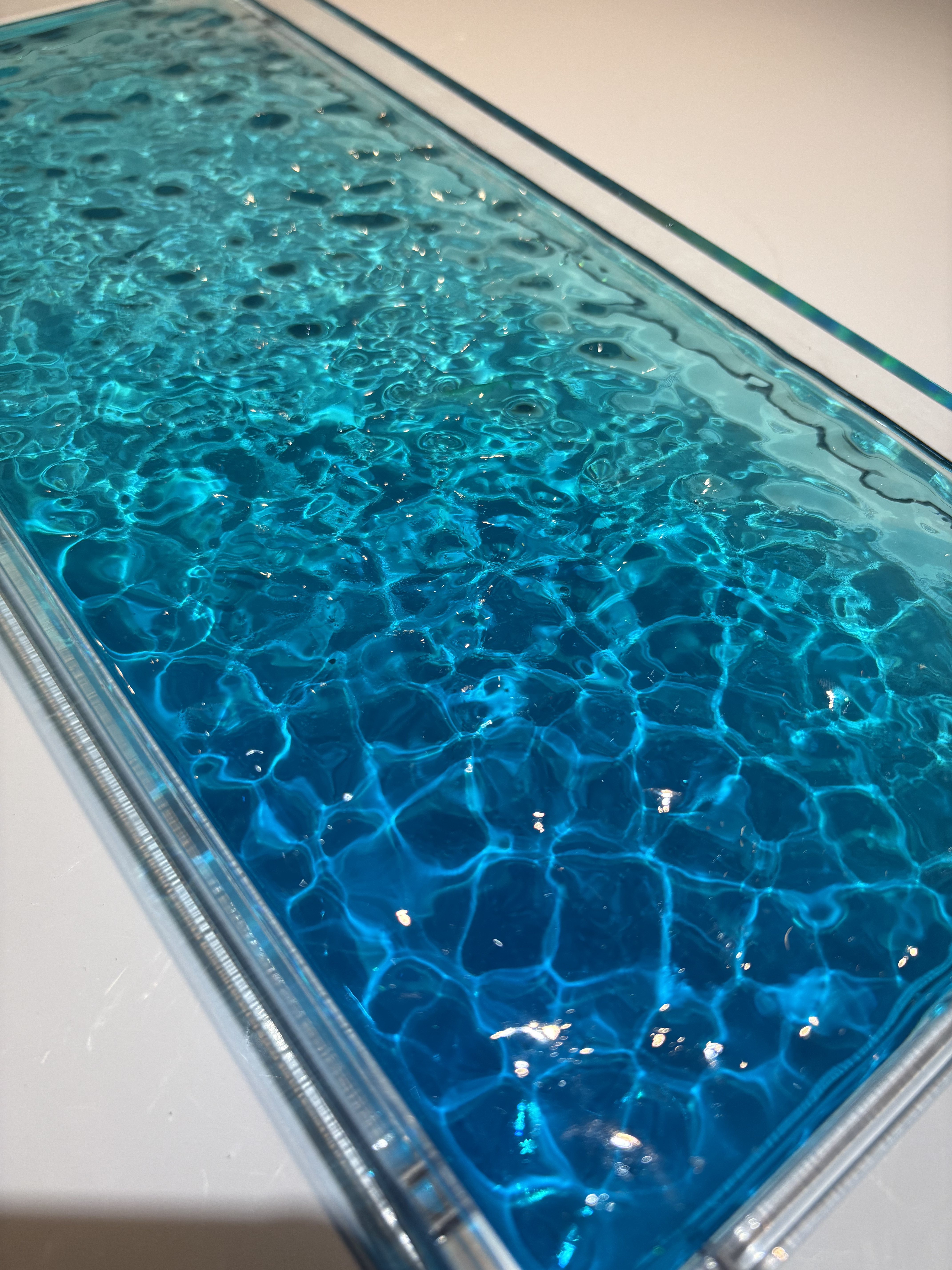 新作　波紋トレイ　Lサイズ小物置き　リモコン　時計　眼鏡置きシンプル　青い水面と水紋