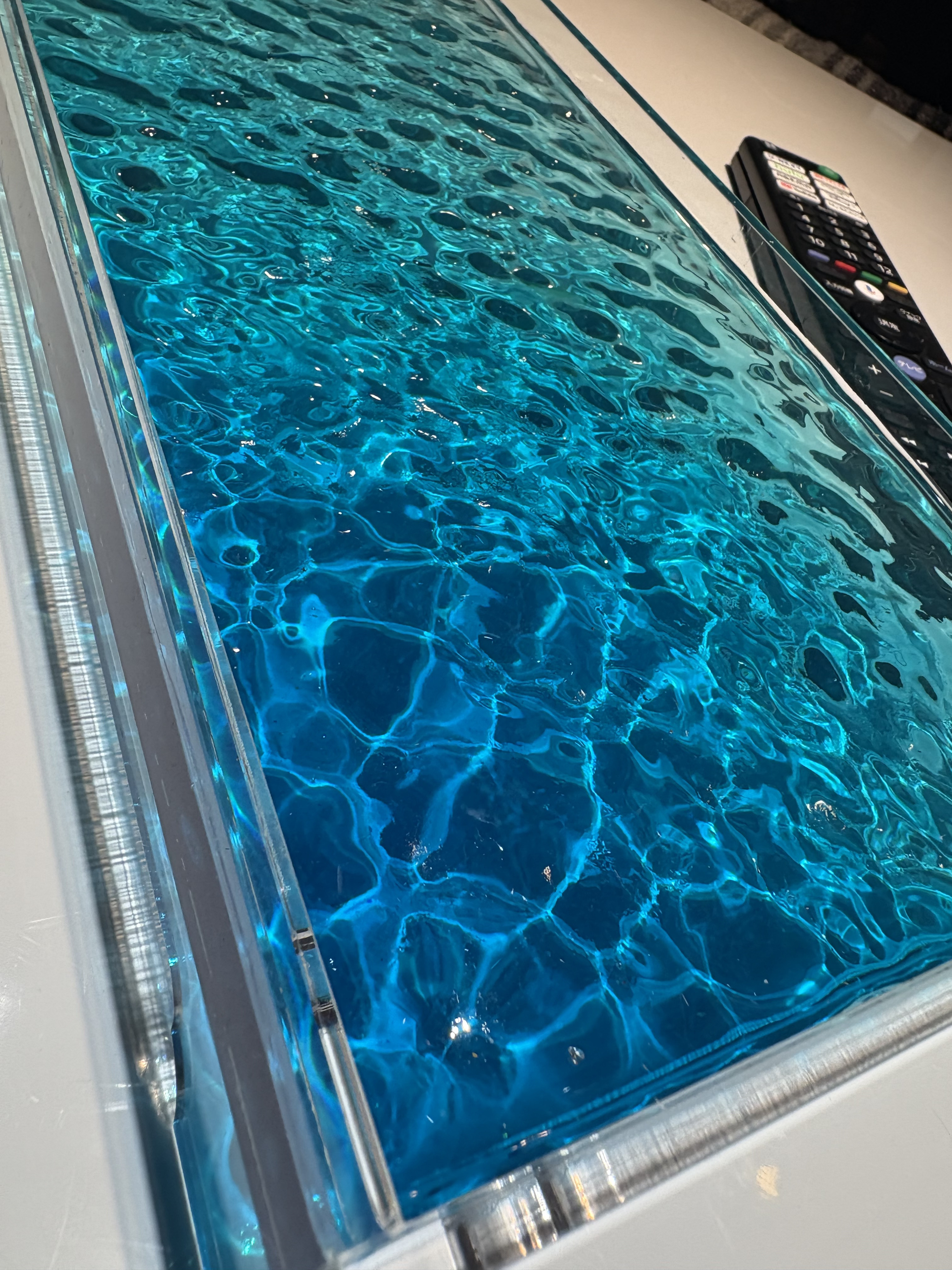 新作　波紋トレイ　Lサイズ小物置き　リモコン　時計　眼鏡置きシンプル　青い水面と水紋