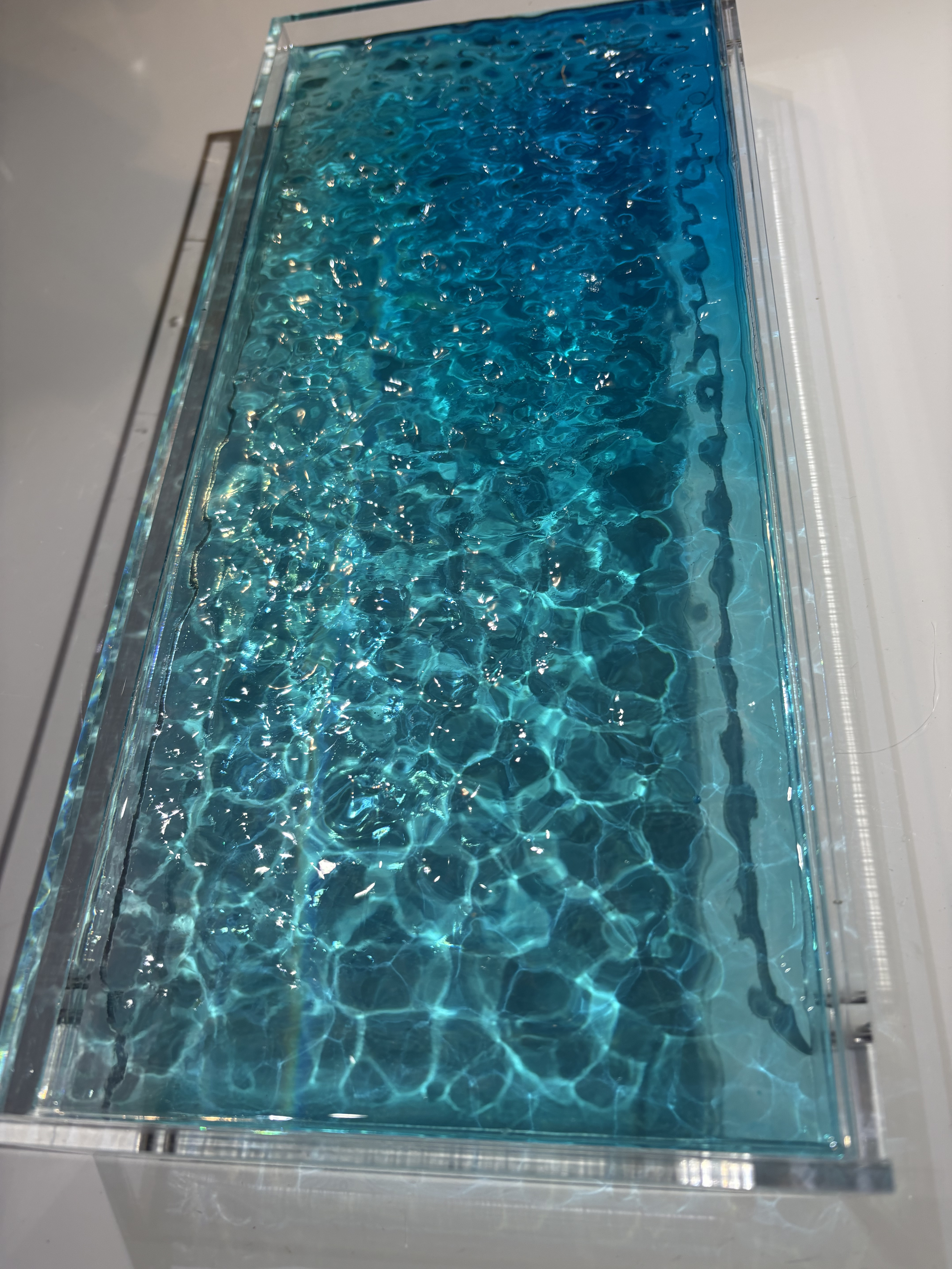 新作　波紋トレイ　Lサイズ小物置き　リモコン　時計　眼鏡置きシンプル　青い水面と水紋