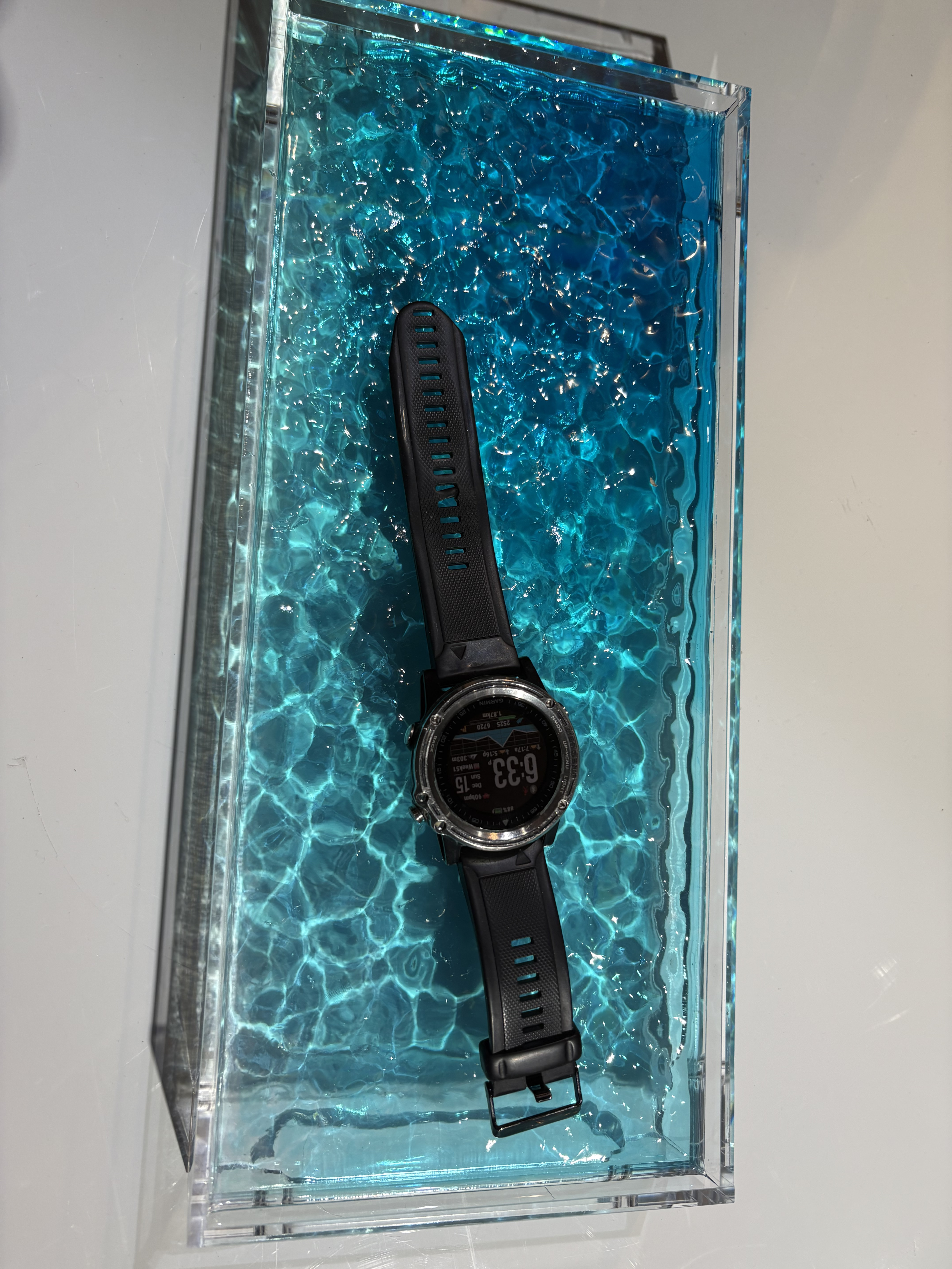 新作　波紋トレイ　Lサイズ小物置き　リモコン　時計　眼鏡置きシンプル　青い水面と水紋