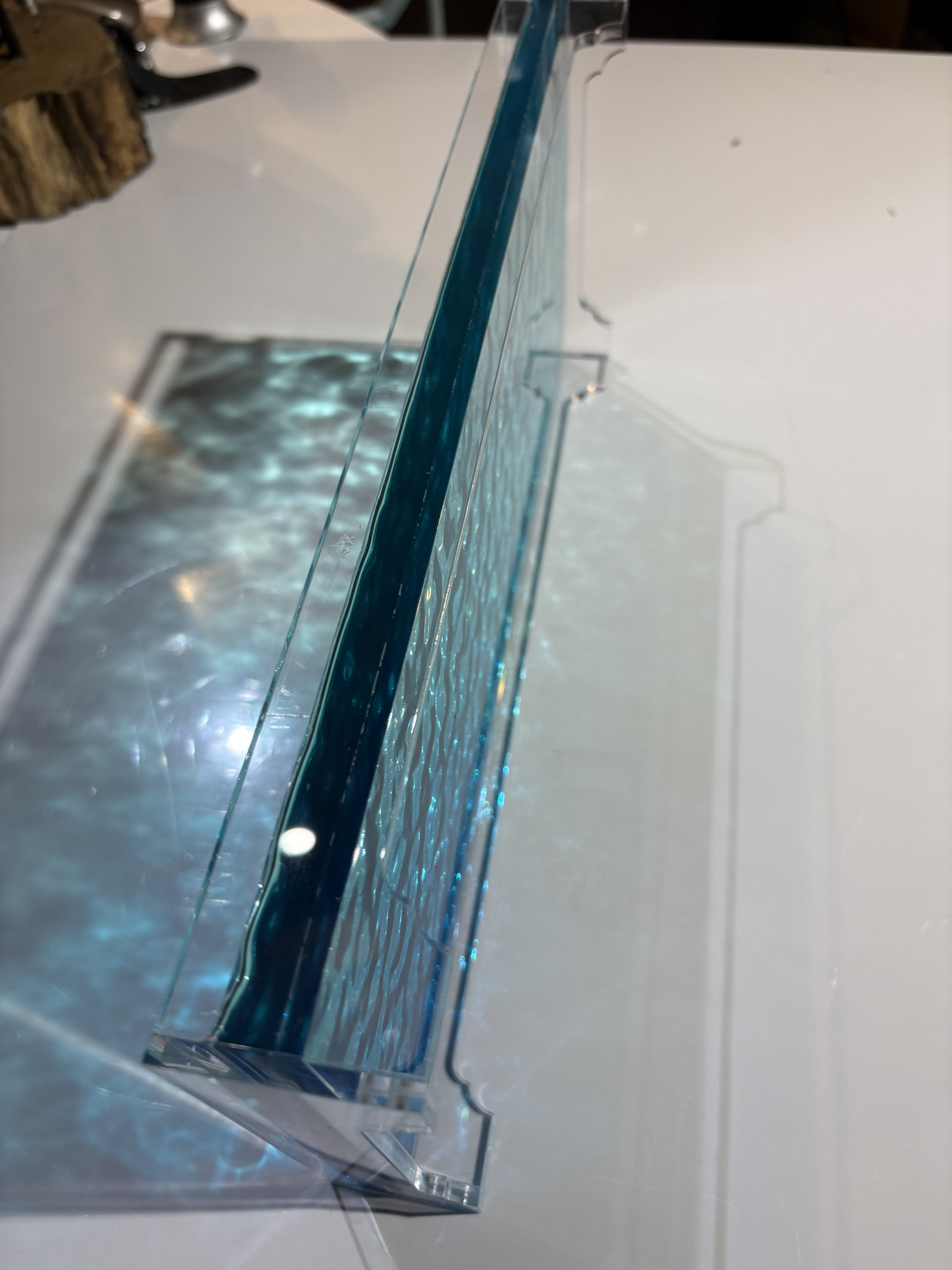 新作　波紋トレイ　Lサイズ小物置き　リモコン　時計　眼鏡置きシンプル　青い水面と水紋